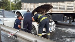 Eskişehir’de sanayiden alınan otomobil 10 dakika sonra alevlere kapıldı