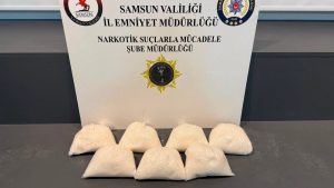 Samsun’da tırın gizli bölmesinde 7 kilo metamfetamin ele geçirildi